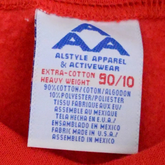 VTG 90's Las Vegas Nevada Alstyle Apparel & Activewear Heavy Weight Red Sweater - Picture 3 of 8